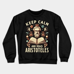 Aristotle quote and art for stoicism lovers Crewneck Sweatshirt